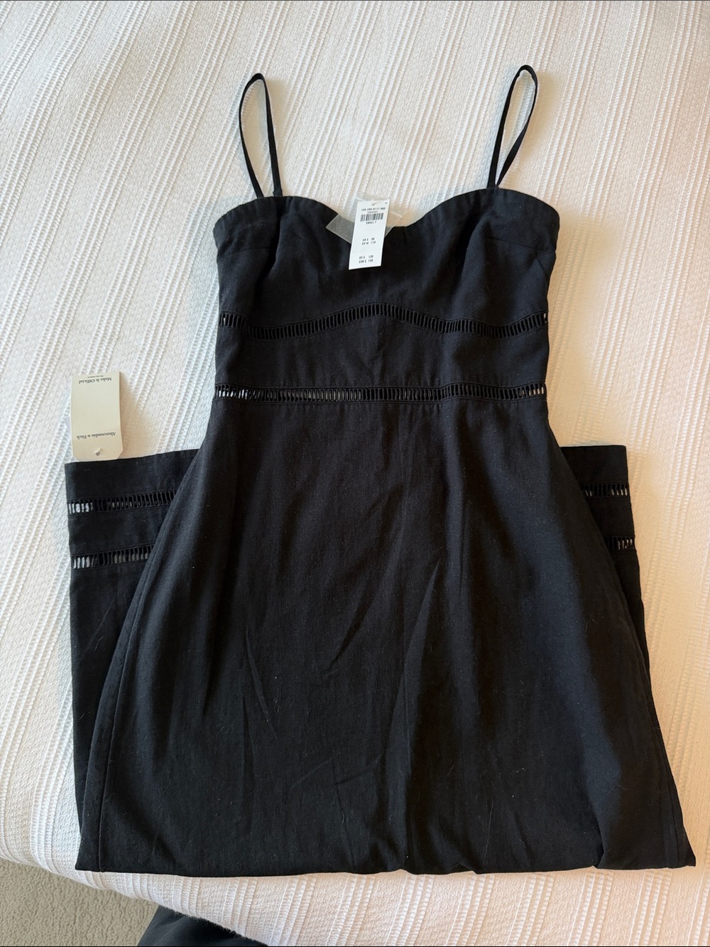 NWT Abercrombie Strapless Black Linen-blend Midi Dress - Small Tall - Picture 5 of 12
